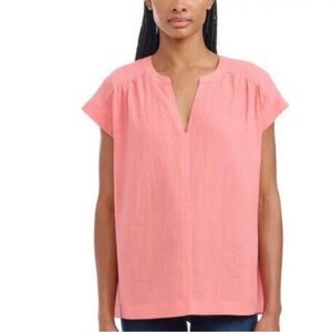 Splendid Coral V-Neck Blouse